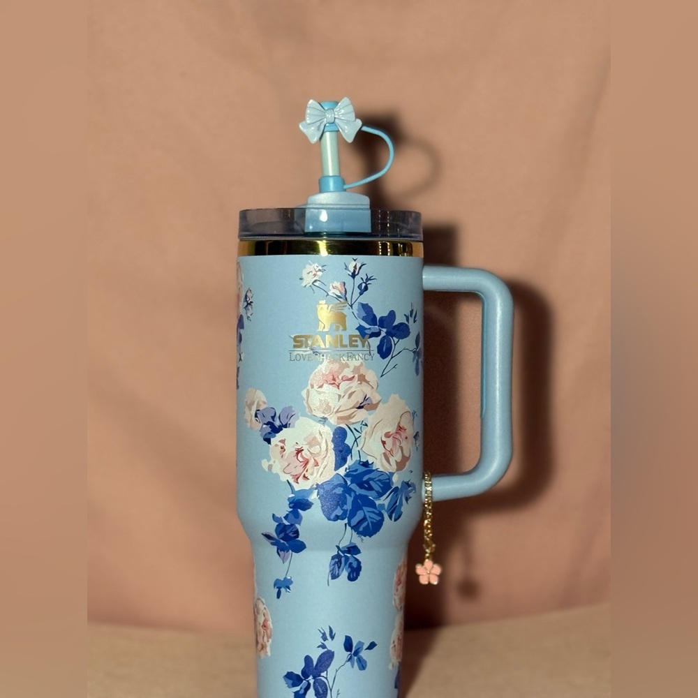 Stanley X loveShack 40 oz Quencher -limited edition floral bleu gold pink